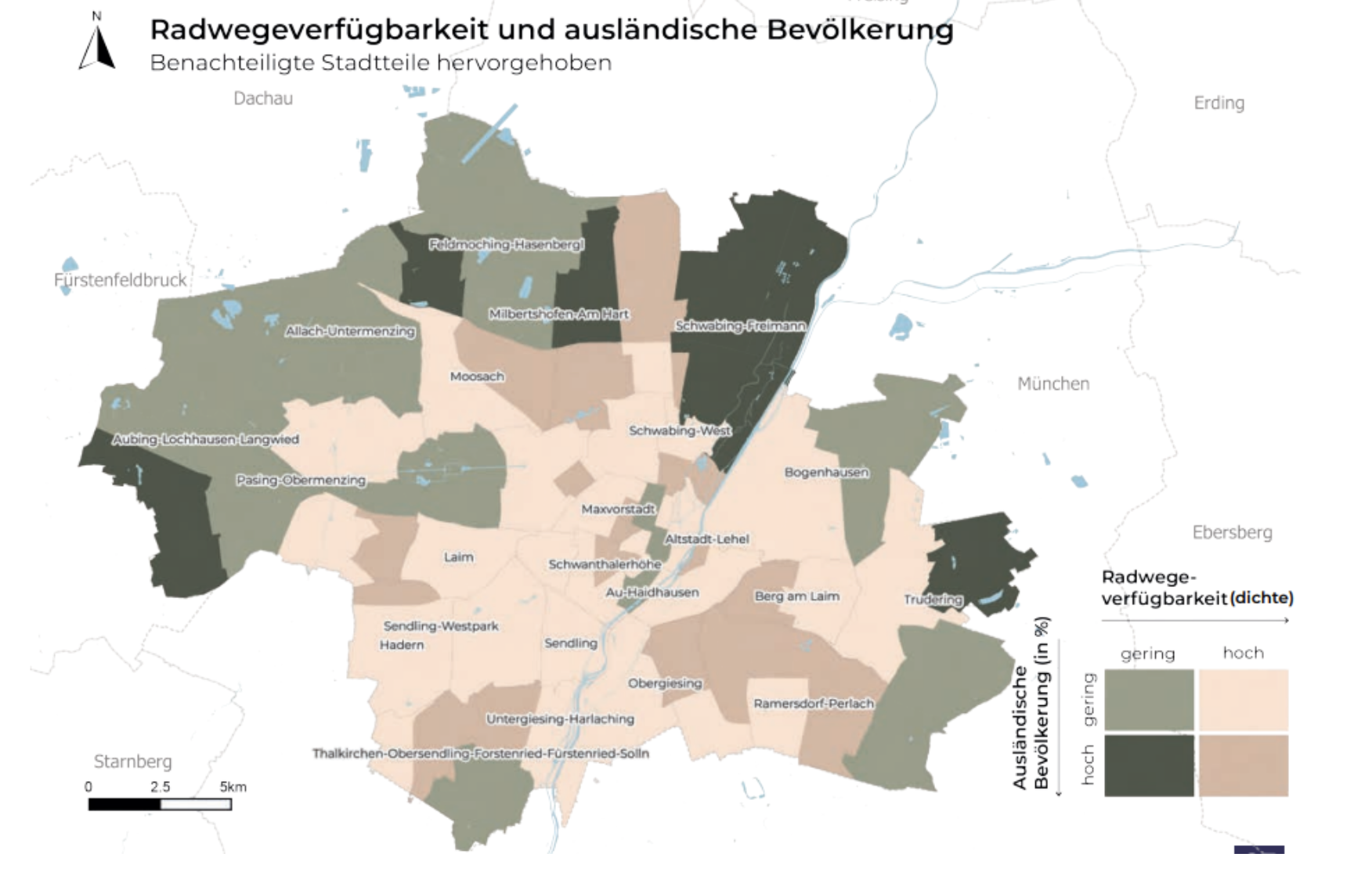 Verfügbarkeit Beispiel: Radwegverfügbarkeit und Ausländische Bevölkerung 
