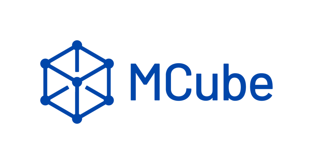 Das Foto zeigt das MCube Logo